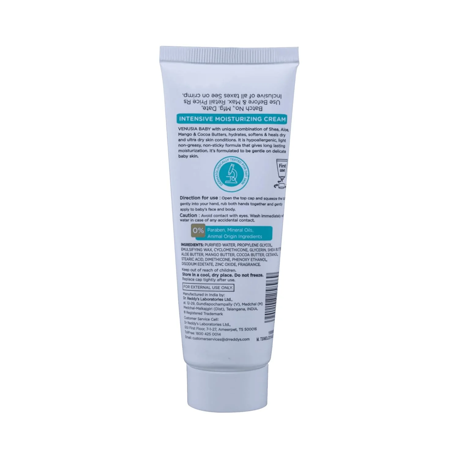 Dr Reddy's Venusia Baby Intensive Moisturizing Lotion 300 g and Baby Intensive Moisturizing Cream 75 g| For Dry and Ultra dry Skin | Contains Cocoa Aloe Mango & Shea Butters - Image 3
