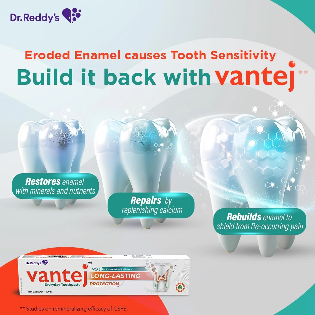 Vantej Toothpaste For Sensitive Teeth 100G  Aqua Advanced Protection Mouthwash For Rapid Sensitivity Pain Relief In 3 Days 100 ml - Image 2