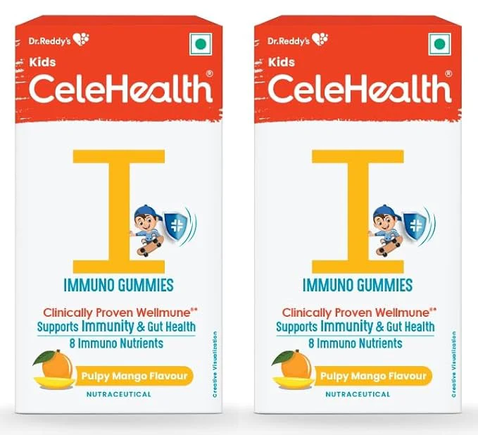 Celehealth Kidz Immuno Plus - 30 Gummies | Pulpy Mango with Wellmune Vitamin C & Zinc to support body's defence and immunity (Pack of 1) - Image 7