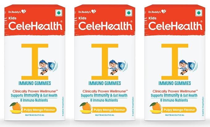 Celehealth Kidz Immuno Plus - 30 Gummies | Pulpy Mango with Wellmune Vitamin C & Zinc to support body's defence and immunity (Pack of 1) - Image 8