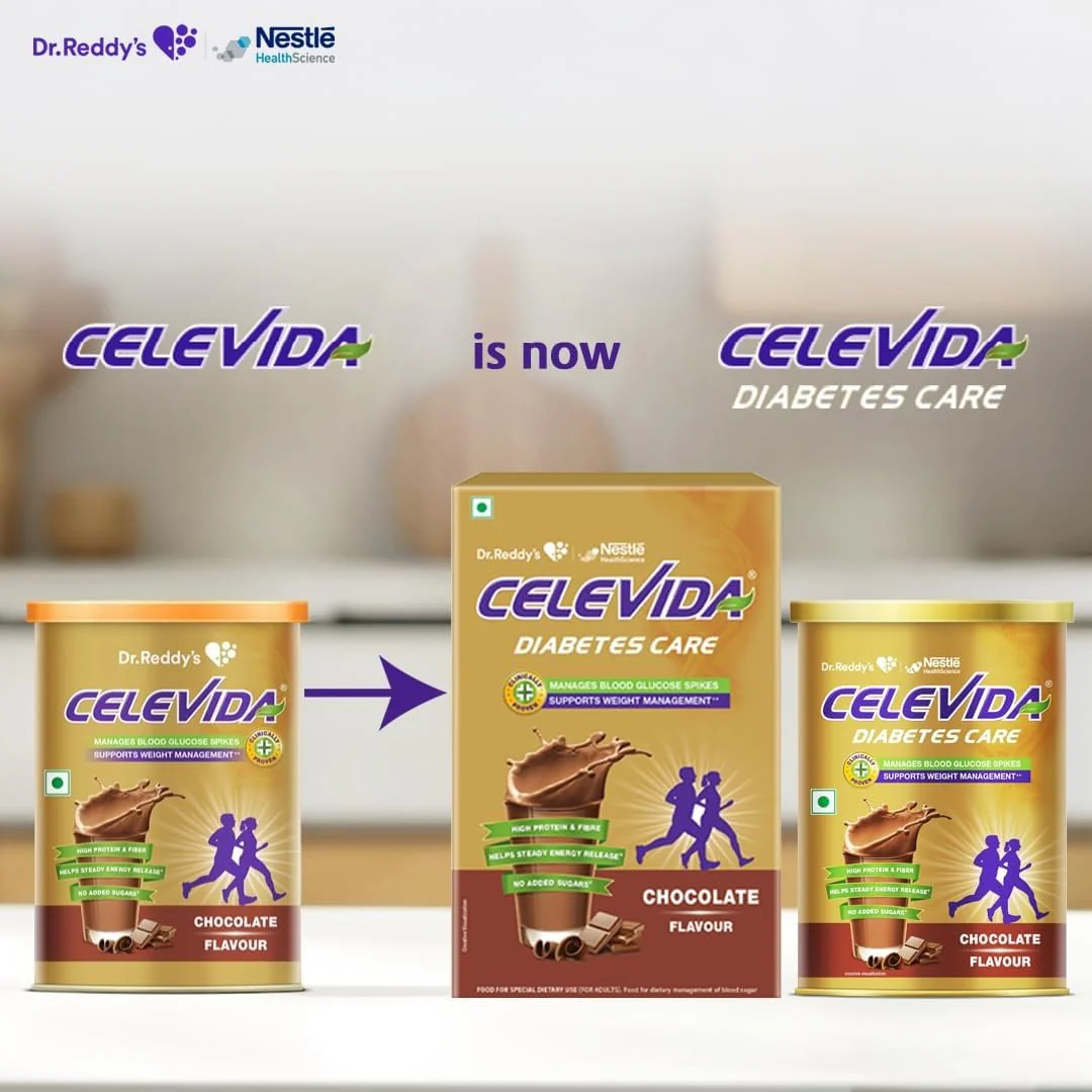 Celevida Protein Powder Drink for Diabetes Management by Dr. Reddy | Chocolate Flavour | No Added sugar | Plant based | For Sugar control Weight Management & Immunity Support | 400gm BIB - Image 4