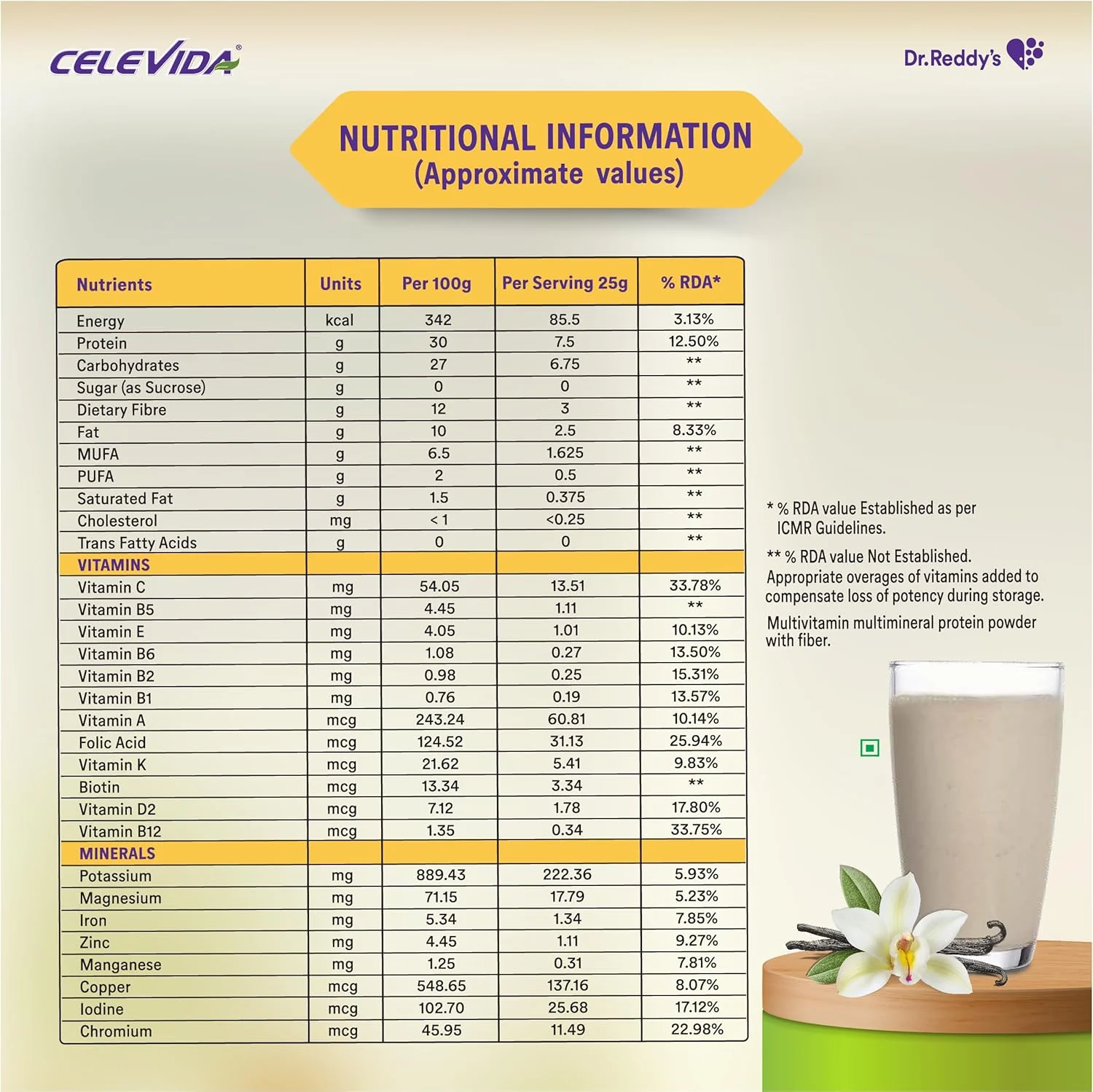 Celevida for Diabetes Management- Nutrition Health Drink Vanilla Flavour 400g | No Added Sugar - Image 6