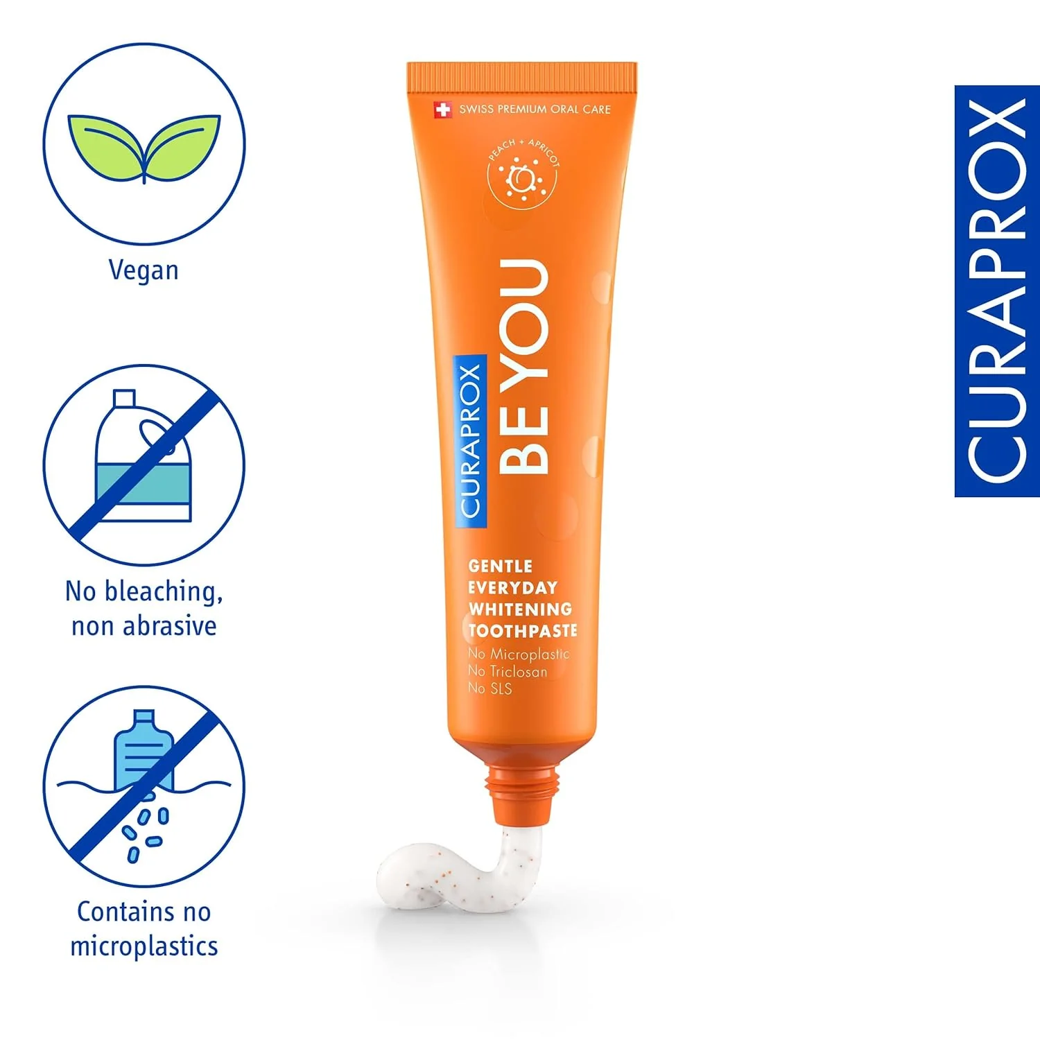 Curaprox BeYou Toothpaste 60ml - Gentle Everyday Whitening Toothpaste - SLS Free Microplastic Free Triclosan Free Fluoride Toothpaste (Orange) - Image 3
