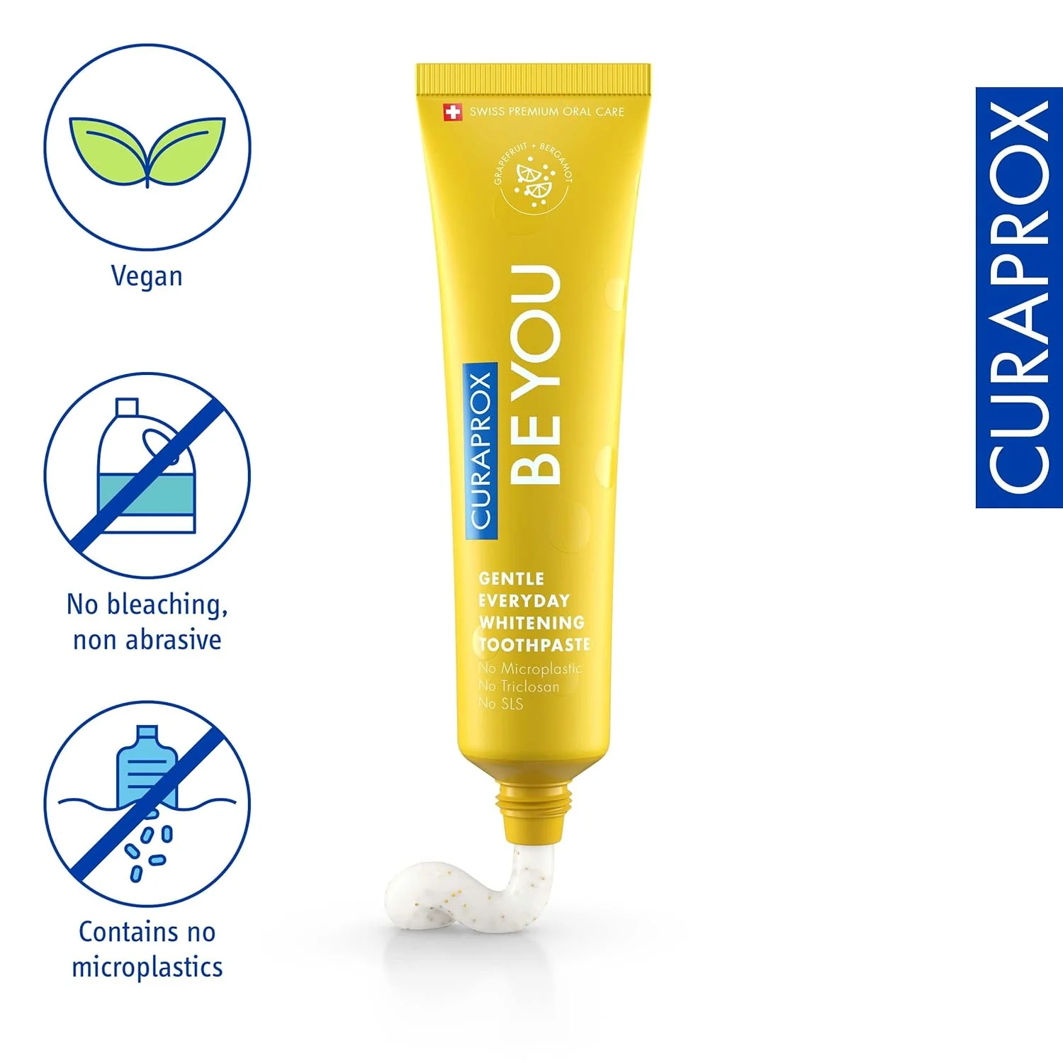 Curaprox BeYou Toothpaste 60ml - Gentle Everyday Whitening Toothpaste - SLS Free Microplastic Free Triclosan Free Fluoride Toothpaste (Yellow) - Image 3