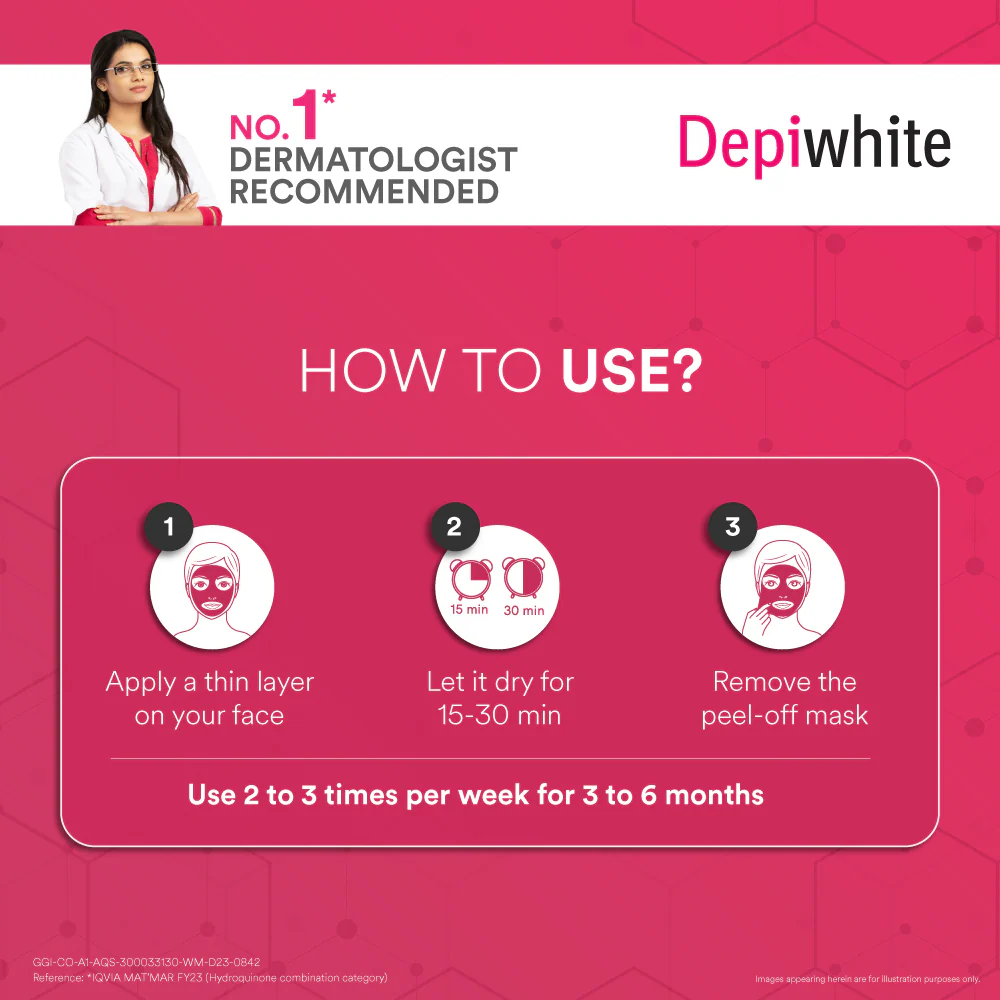 Dr. Reddy’s Depiwhite Peel-Off Mask For Reducing Dark Spots & Pigmentation |Face Mask For Glowing Skin | Helps in Skin Brightening & Lightening | 40ml - Image 5