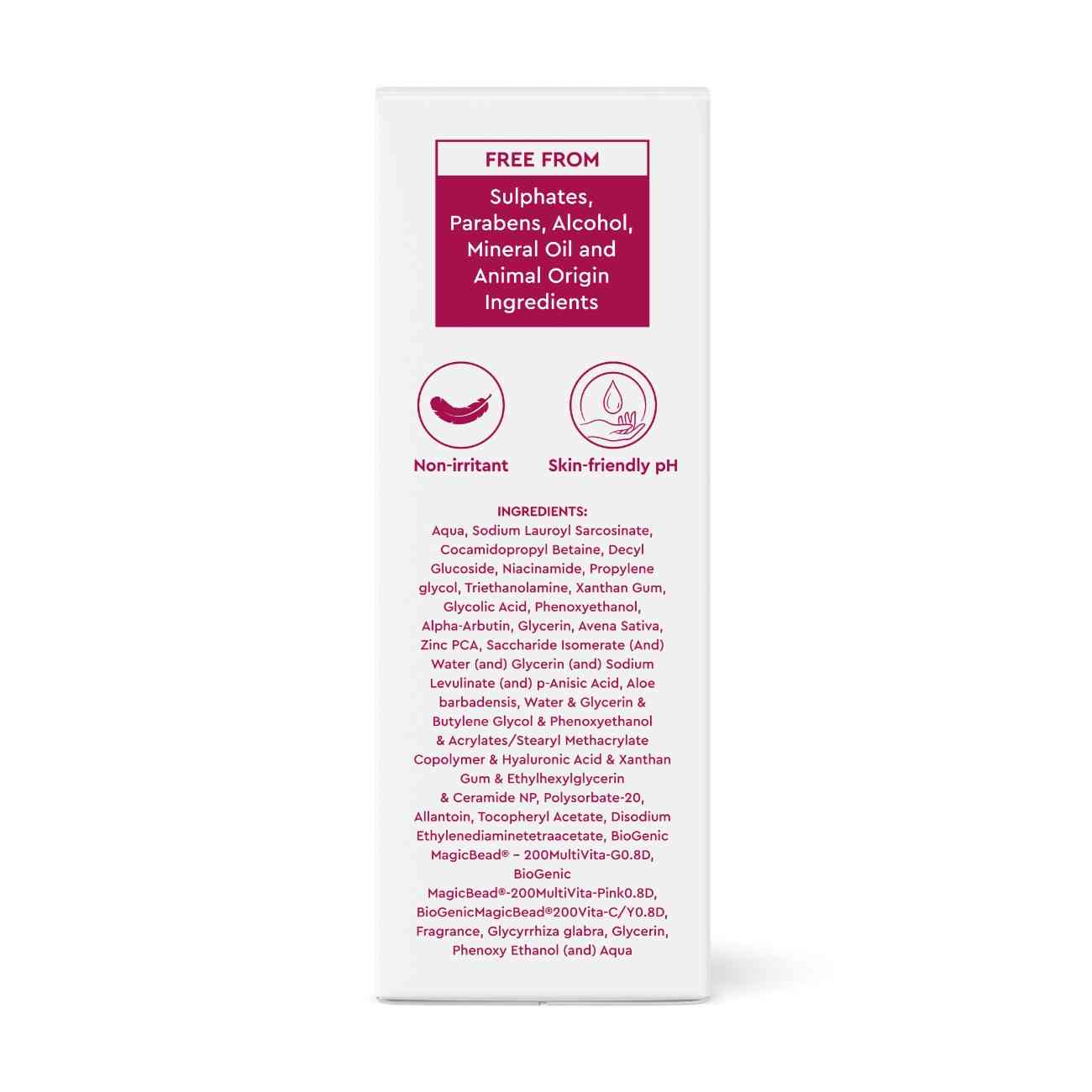 Dr. Reddy's Venusia Glo Facewash | Exfoliating & Brightening Formula | Reduces Dark Spots & Gives Instant Glow from 1st wash | Enriched with Glycolic Acid, Alpha Arbutin, Niacinamide, Vitamin E, Ceramides - Oats - HA complex | All Skin Type | 100g - Image 4
