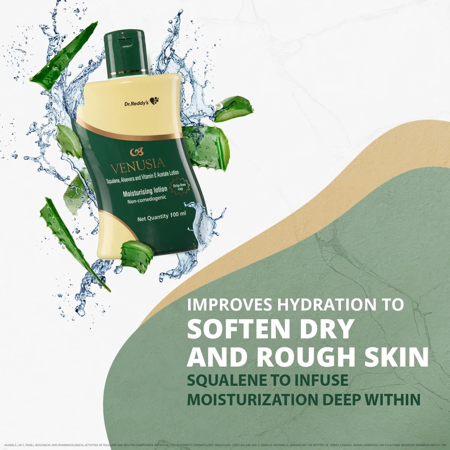 Dr. Reddy's Venusia Moisturizing Lotion With Aloe Vera, Vitamin E & Squalene,Smooth & Moisturized Skin,100 ML - Image 5