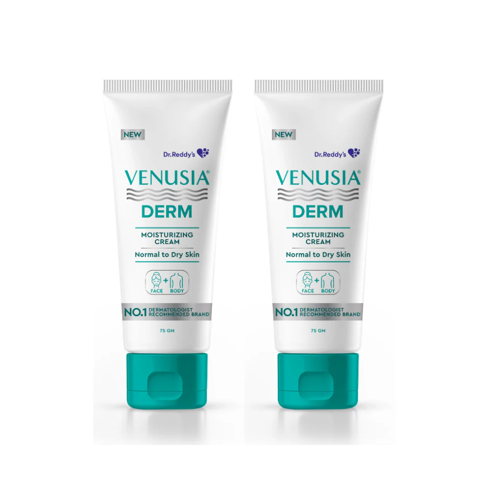 Dr. Reddy's Venusia Derm Moisturizing Cream | Enriched with 4 natural butters| Clinically Proven to hydrate & soften dry-skin conditions | For Face & Body |No.1 Dermatologist Recommended Brand | Normal to Dry Skin | Non-irritant & Hypoallergenic | 75 g - Image 7