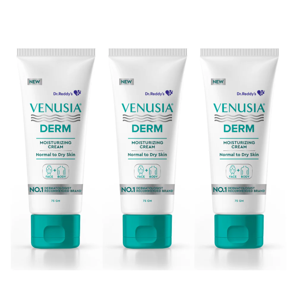 Dr. Reddy's Venusia Derm Moisturizing Cream | Enriched with 4 natural butters| Clinically Proven to hydrate & soften dry-skin conditions | For Face & Body |No.1 Dermatologist Recommended Brand | Normal to Dry Skin | Non-irritant & Hypoallergenic | 75 g - Image 8