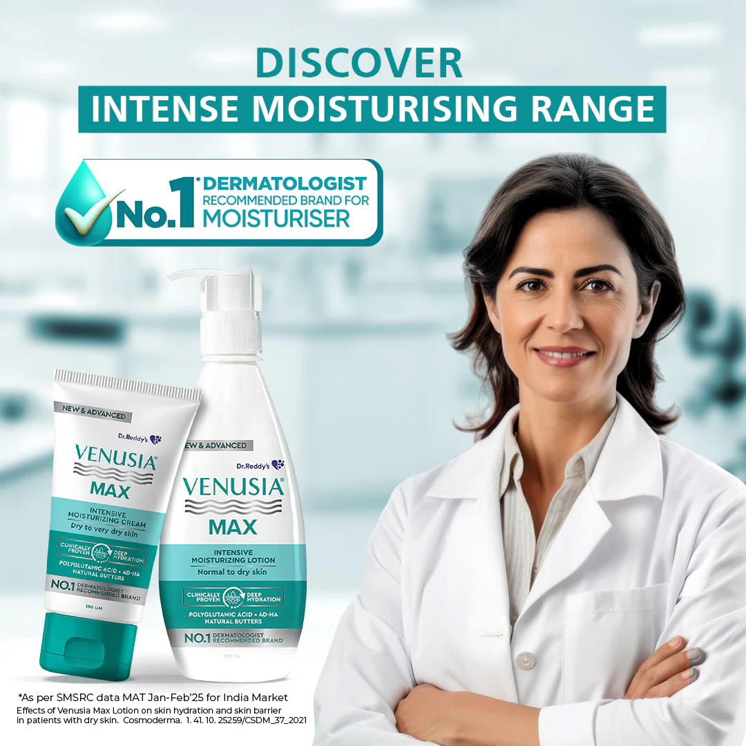 Dr. Reddy's Venusia Max Intensive Moisturizing Lotion, Repairs Skin, Provides Soft & Smooth Skin, 300 GM - Image 7