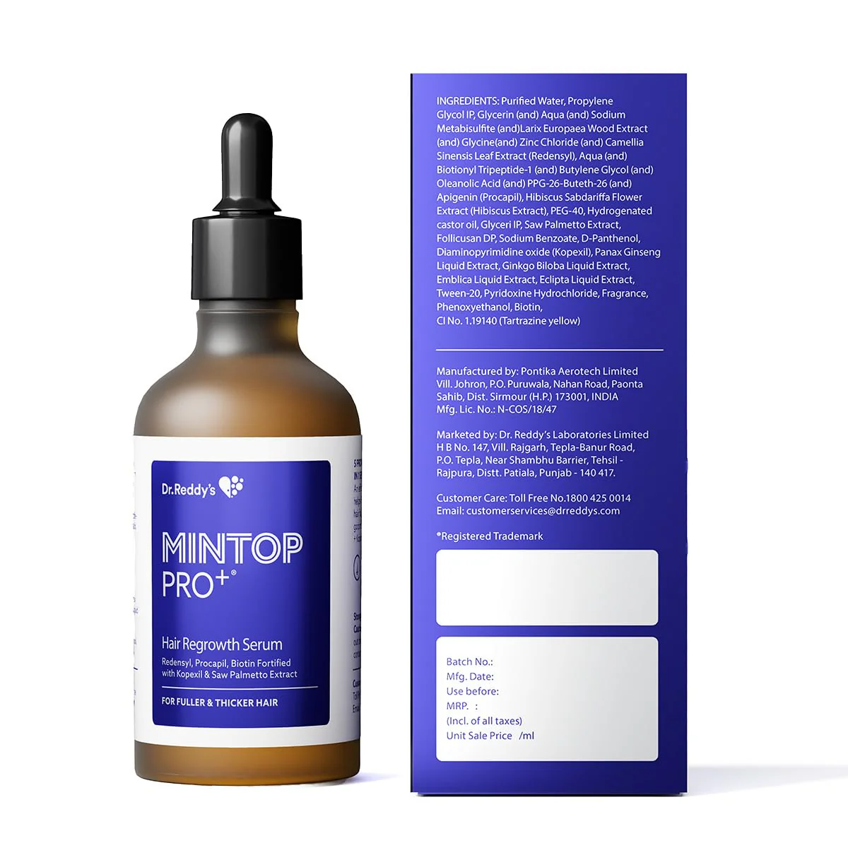 Mintop Pro Plus| Hair Regrowth Serum by Dr Reddys|Fortified with Redensyl Procapil Biotin and Copexil| Proven Hair Fall Control| Scalp Nutrition| 50 Ml - Image 3