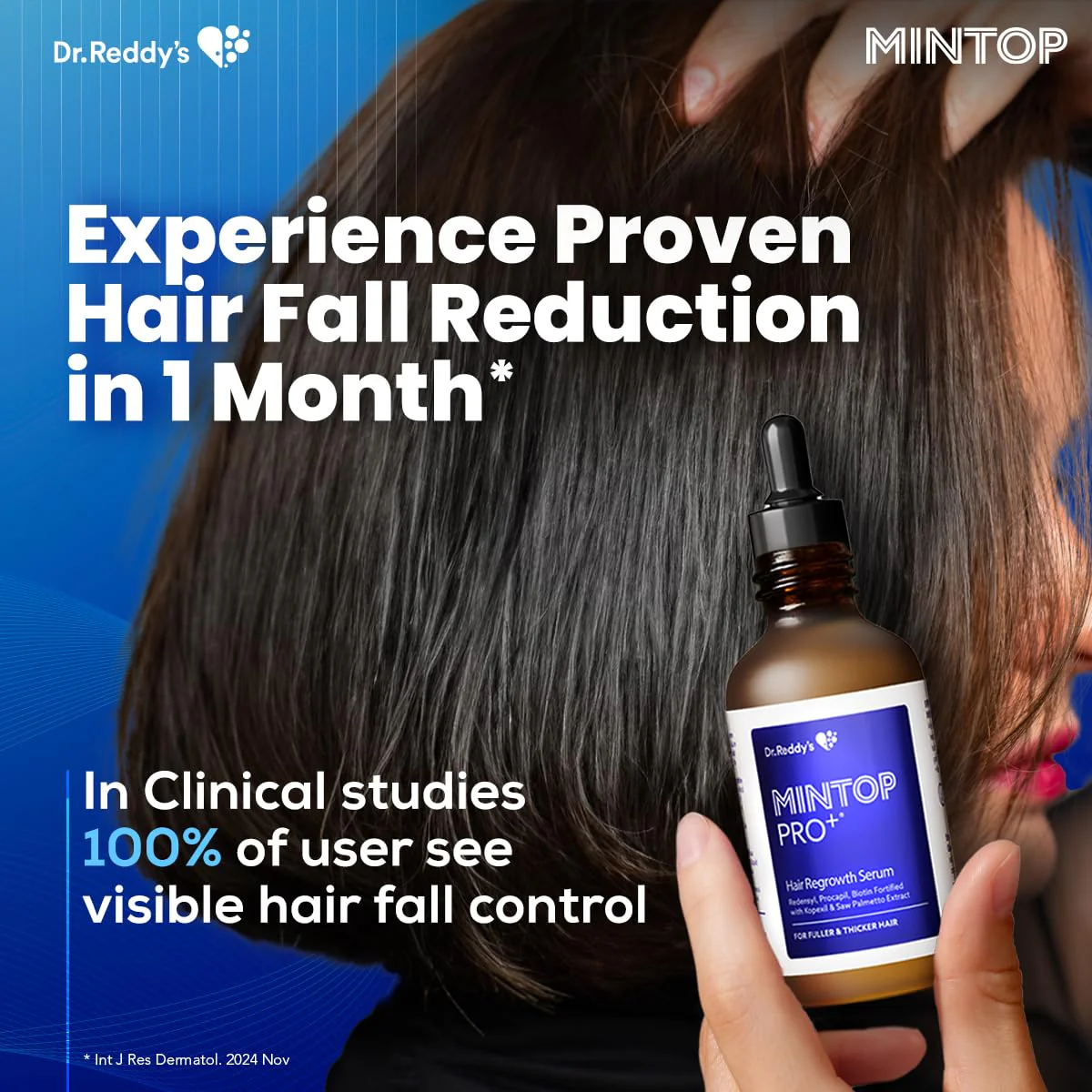 Mintop Pro Plus| Hair Regrowth Serum by Dr Reddys|Fortified with Redensyl Procapil Biotin and Copexil| Proven Hair Fall Control| Scalp Nutrition| 50 Ml - Image 4