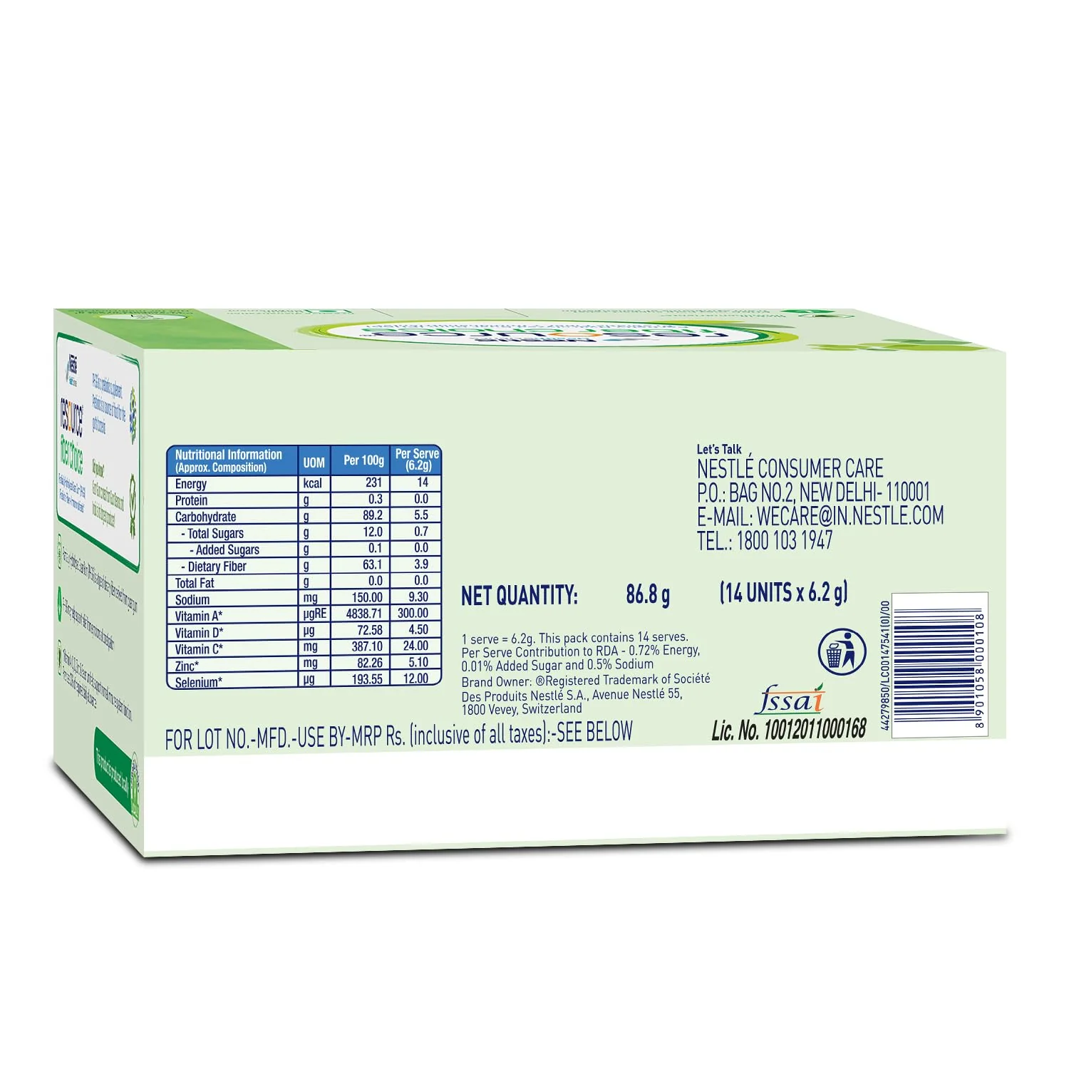 Nestle Resource Fiber Choice Partially Hydrolyzed Guar Gum (PHGG) Prebiotic Fiber  Immunonutrients For Gut Health and Constipation Relief Contains 14 sachets 86.8g - Image 2