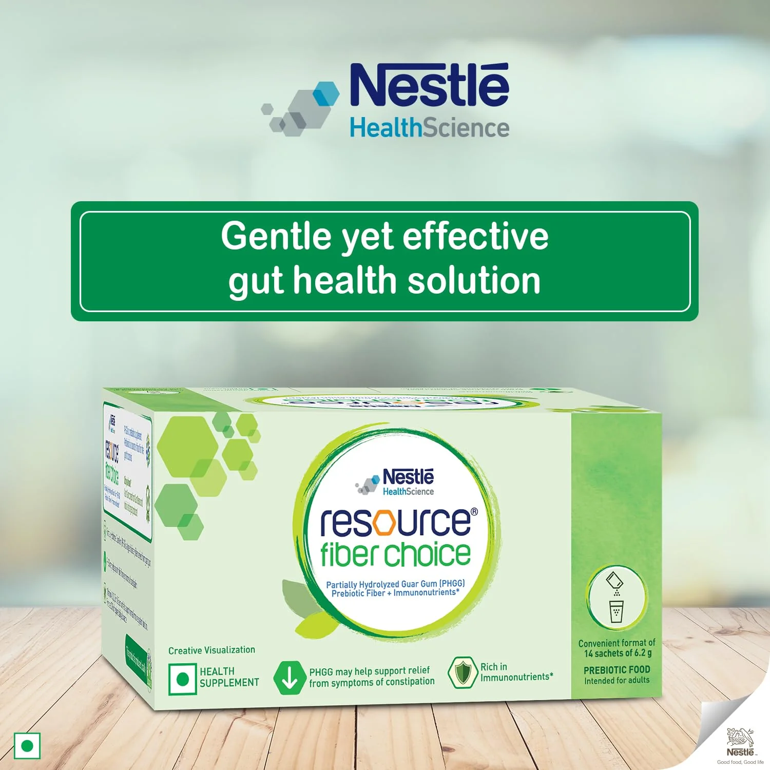 Nestle Resource Fiber Choice Partially Hydrolyzed Guar Gum (PHGG) Prebiotic Fiber  Immunonutrients For Gut Health and Constipation Relief Contains 14 sachets 86.8g - Image 6