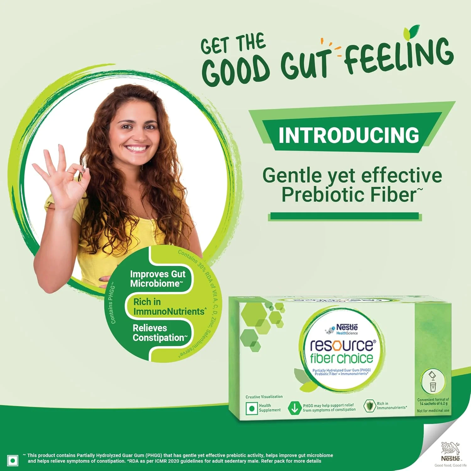 Nestle Resource Fiber Choice Partially Hydrolyzed Guar Gum (PHGG) Prebiotic Fiber  Immunonutrients For Gut Health and Constipation Relief Contains 14 sachets 86.8g - Image 8