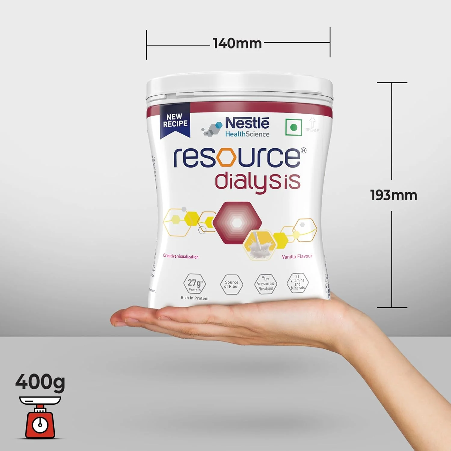 RESOURCE Dialysis Food For Dietary Management Vanilla Flavour 400g Pet Jar - Image 6