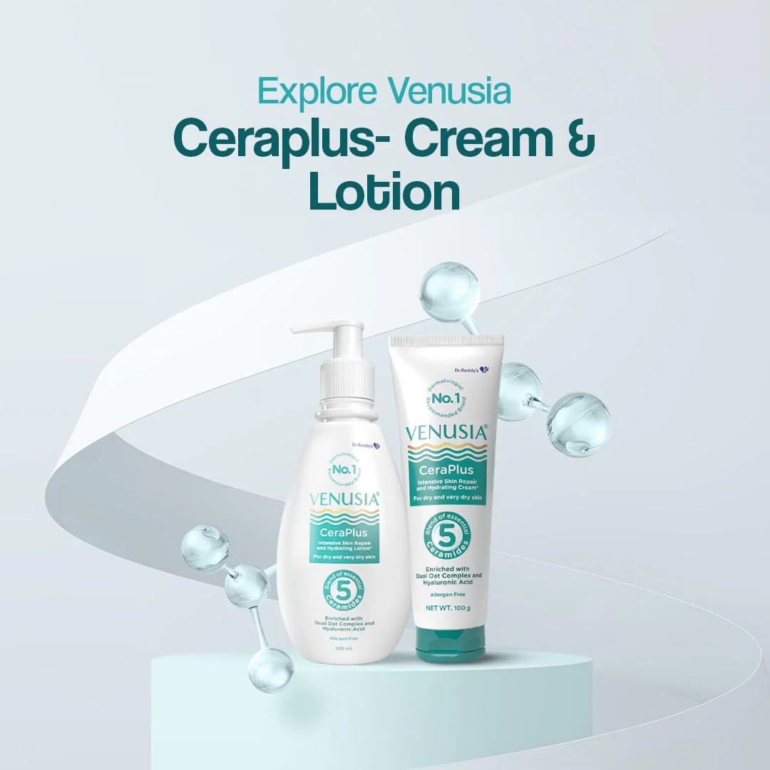 Venusia Ceraplus Lotion for Dry Skin 5 Essential Ceramides for Deep moisturization barrier repair I With Oat oil oat extract Hyaluronic Acid I Fragrance free body lotion I100ml - Image 6