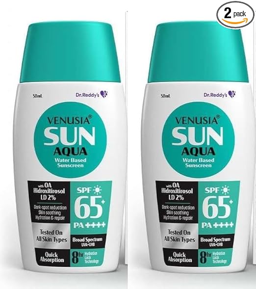 Venusia Water based sunscreen I SPF 65 I 8hrs hydration lock I UVA  UVB protection I Ultra light for Oily and acne skin I No white cast I 50 g Pack of 1 - Image 8