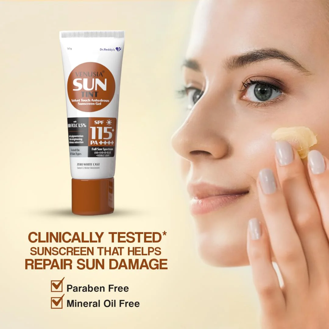 Venusia Tinted sunscreen SPF115I Full spectrum protection I UVA UVB Blue light protect I with Anti-oxidant I Sweat & water resistant I No white cast I clinically tested for all skin types I 50 g Pack of 1 - Image 7