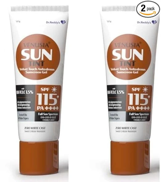 Venusia Tinted sunscreen SPF115I Full spectrum protection I UVA UVB Blue light protect I with Anti-oxidant I Sweat & water resistant I No white cast I clinically tested for all skin types I 50 g Pack of 1 - Image 9