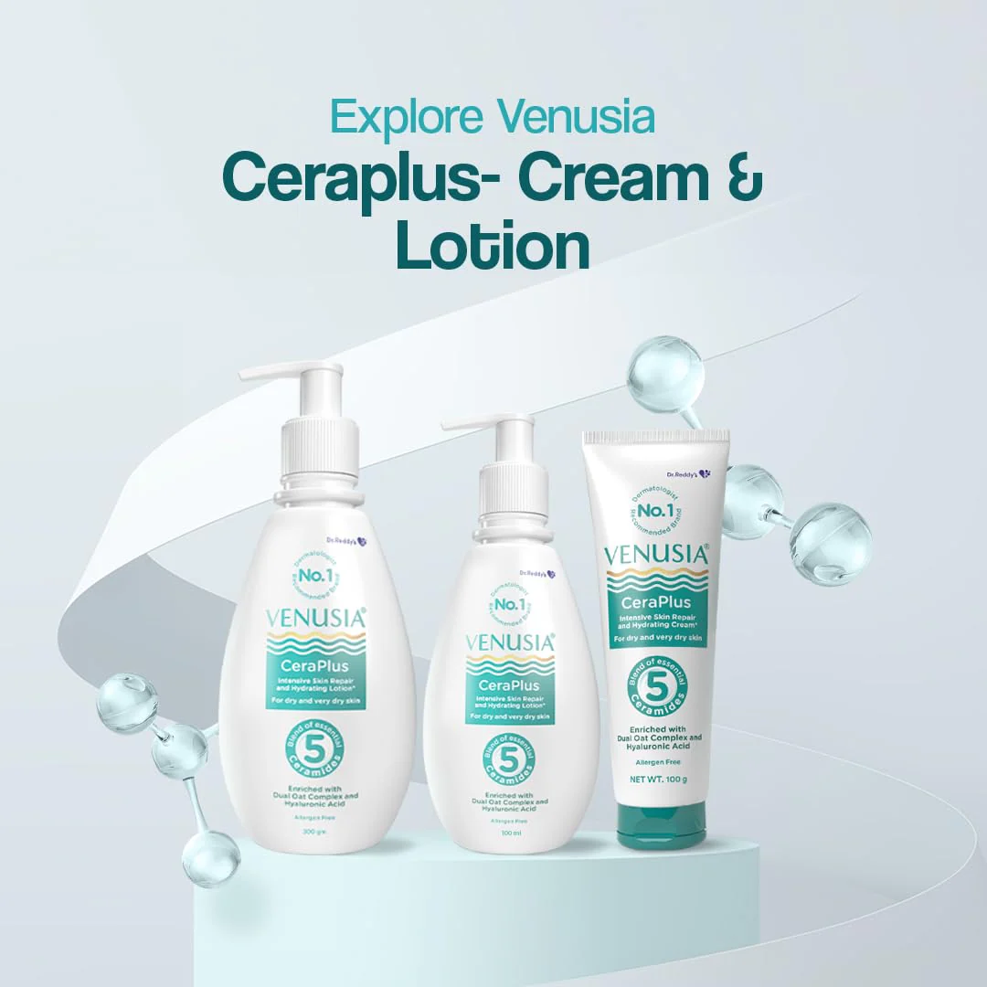 Venusia Ceraplus Lotion for Dry Skin   5 Essential Ceramides for Deep moisturization    barrier repair I With Oat oil    oat extract Hyaluronic Acid I Fragrance free body lotion I300gm - Image 7
