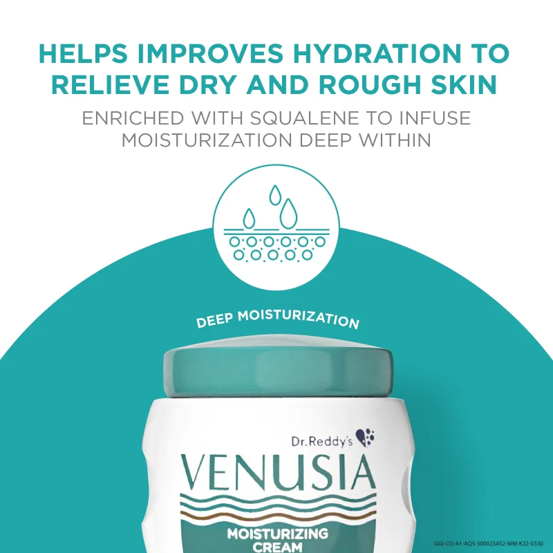 Dr. Reddy's Venusia Moisturizing Cream with Vitamin E & Aloe Vera, 100g and Venusia Moisturizing Bathing Bar, Syndet Bar, 75g for Dry Skin, Repairs Dry Skin, Soft and Smooth Skin (Combo) - Image 4