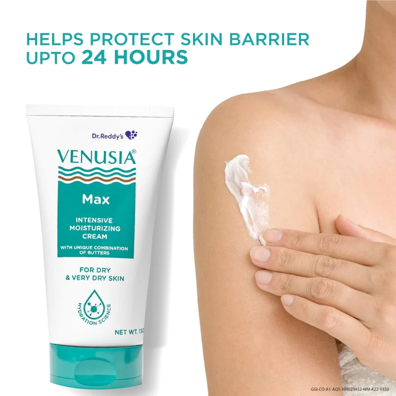 Dr. Reddy's Venusia Max Intensive Moisturizing Cream For Dry Skin To Very Dry Skin, Contains Shea, Mango, Aloe & Cocoa Butter, Paraben Free & Non Irritant formula, Dermat Recommended I 150g - Image 5