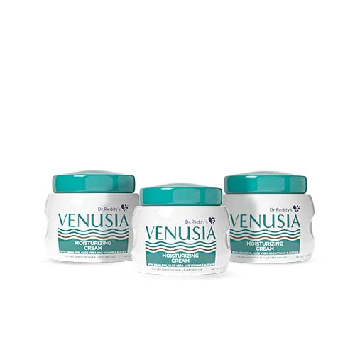 Dr. Reddy's I Venusia Moisturizing Cream IIBody & face cream for dry to very dry skin IWith Aloe Vera, Vitamin E and Squalene I Upto 24 hrs hydration I Non comedogenic, Non greasy, Dermat Recommended I 100g - Image 8